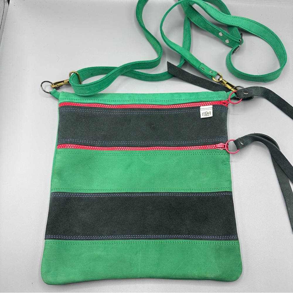 Sae Rebels Suede Crossbody Multicolour Made In Ethiopia Zip Bag